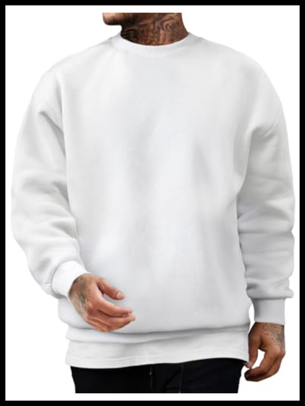 Men's Fleece Lined Crewneck Pullover Sweatshirt Heavyweight Winter